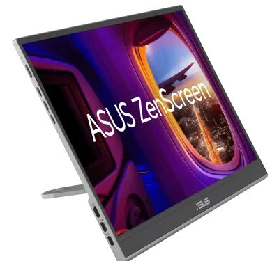 ASUS ZenScreen OLED MQ16AHE Portable Monitor,– 16 inch (15.6 inch viewable) FHD (1920 x 1080), OLED, 100% DCI-P3, 1 ms Response Time, HDR-10, USB Type-C, Mini HDMI, Proximity Sensor, 360° kickstand, Flicker Free, Low Blue Light | 90LM07SV-B02170