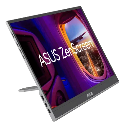 ASUS ZenScreen OLED MQ16AHE Portable Monitor,– 16 inch (15.6 inch viewable) FHD (1920 x 1080), OLED, 100% DCI-P3, 1 ms Response Time, HDR-10, USB Type-C, Mini HDMI, Proximity Sensor, 360° kickstand, Flicker Free, Low Blue Light | 90LM07SV-B02170