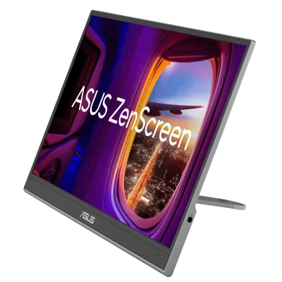 ASUS ZenScreen OLED MQ16AHE Portable Monitor,– 16 inch (15.6 inch viewable) FHD (1920 x 1080), OLED, 100% DCI-P3, 1 ms Response Time, HDR-10, USB Type-C, Mini HDMI, Proximity Sensor, 360° kickstand, Flicker Free, Low Blue Light | 90LM07SV-B02170