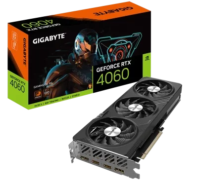 Gigabyte GeForce RTX 4060 GAMING OC 8GB Graphic card, 17 Gbps 128 bit GDDR6, 3072 CUDA Cores, 2550 MHz Max Clock, 7680x4320 Max resol, White | GV-N4060GAMING OC-8GD