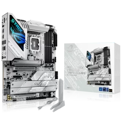 ASUS ROG STRIX Z890-A GAMING WIFI LGA 1851 ATX Motherboard, Z890 Chipset, 4x DIMM slots, max. 192GB, DDR5, 5x M.2 slots and 4x SATA 6Gb/s, PCIe 5.0, Wi-Fi 7 & BT v5.4, White | 90MB1I90-M0EAY0