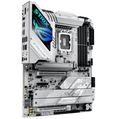 asus_rog_strix_z890-a_gaming_wifi_lga_1851_atx_motherboard_2_ ASUS ROG STRIX Z890-A GAMING WIFI LGA 1851 ATX Motherboard, Z890 Chipset, 4x DIMM slots, max. 192GB, DDR5, 5x M.2 slots and 4x SATA 6Gb/s, PCIe 5.0, Wi-Fi 7 & BT v5.4, White | 90MB1I90-M0EAY0