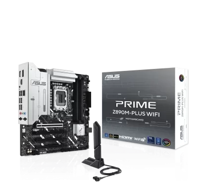 prime_z890m-plus_wifi___asus_intel_motherboards_7_ (1) ASUS PRIME Z890M-PLUS WIFI LGA1851 mATX Motherboard, Z890 Chipset, 4 x DIMM slots, max. 192GB, DDR5, 3 x M.2 slots and 6 x SATA 6Gb/s, PCIe 5.0, Wi-Fi 7 & BT v5.4, USB 20Gbps Type-C | 90MB1J80-M0EAY0