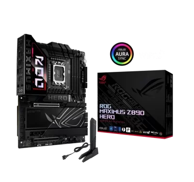 ASUS ROG MAXIMUS Z890 HERO LGA1851 ATX Motherboard, 4x DIMM slots, max. 192GB, DDR5, 6x M.2 slots and 4x SATA 6Gb/s, PCIe 5.0, Wi-Fi 7 & BT | 90MB1ID0-M0EAY0