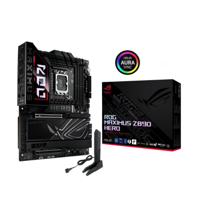 ASUS ROG MAXIMUS Z890 HERO LGA1851 ATX Motherboard, 4x DIMM slots, max. 192GB, DDR5, 6x M.2 slots and 4x SATA 6Gb/s, PCIe 5.0, Wi-Fi 7 & BT | 90MB1ID0-M0EAY0