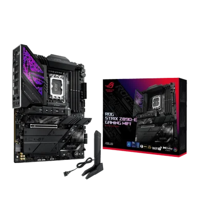 ASUS ROG STRIX Z890-E GAMING WIFI LGA1851 ATX Motherboard, Z890 Chipset, 4x DIMM slots, max. 192GB, DDR5, 7x M.2 slots and 4x SATA 6Gb/s, PCIe 5.0, Wi-Fi 7 & BT | 90MB1IM0-M0EAY0