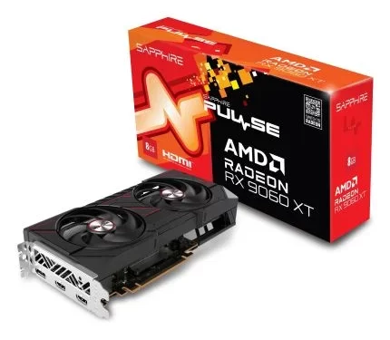 SAPPHIRE PULSE AMD Radeon RX 9060 XT Graphics Card (GPU), 8GB/128 bit GDDR6, Up to 3290 MHz, AMD RDNA 4 architecture, DisplayPort 2.1a | 11350-04-20G