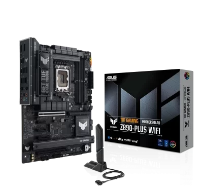 ASUS PRIME Z890M-PLUS WIFI LGA1851 mATX Motherboard, Z890 Chipset, 4 x DIASUS TUF GAMING Z890-PLUS WIFI LGA1851 ATX Motherboard, Z890 Chipset, 4 x DIMM slots, max. 192GB, DDR5, 4 x M.2 slots and 4 x SATA 6Gb/s, PCIe 5.0, Wi-Fi 7 & BT | 90MB1IQ0-M0EAY0