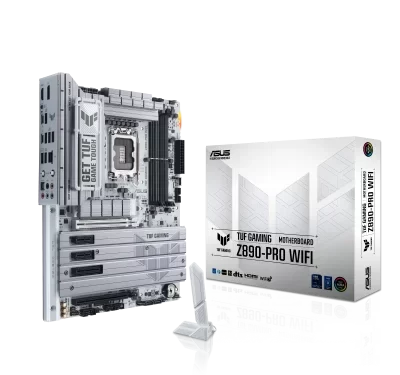ASUS TUF GAMING Z890-PRO WIFI LGA1851 ATX Motherboard, Z890 Chipset, 4 x DIMM slots, max. 192GB, DDR5, 4 x M.2 slots and 4 x SATA 6Gb/s ports, PCIe 5.0, Wi-Fi 7 & BT | 90MB1IR0-M0EAY0