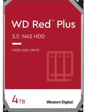 WD Red Plus 4TB SATA 6Gb/s 3.5" NAS Hard Disk Drive, , Up to 180 TB/yr Workload Rate, 5400 RPM Class, 256MB Cache, 3D Active Balance Plus, NASware Firmware for Compatibility | WD40EFPX