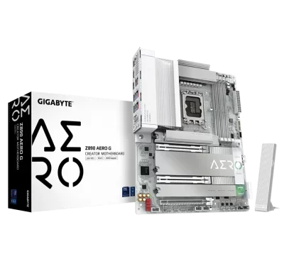 GIGABYTE Z890 Aero G LGA 1851 ATX DDR5 Motherboard, Intel Z890 Express Chipset, 4x DIMM Slots, Up to 256GB Max Memory, Wi-Fi 7 & BT5.4, 2x PCIe 5.0 x16 Slots, 5x M.2 Slots, White | Z890-AERO-G