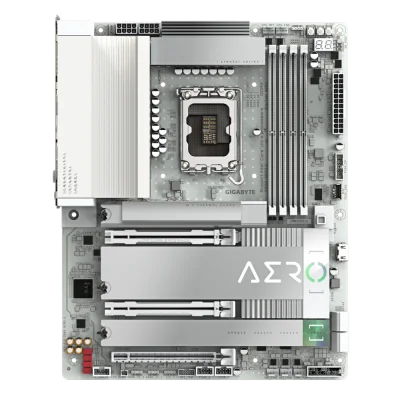 GIGABYTE Z890 Aero G LGA 1851 ATX DDR5 Motherboard, Intel Z890 Express Chipset, 4x DIMM Slots, Up to 256GB Max Memory, Wi-Fi 7 & BT5.4, 2x PCIe 5.0 x16 Slots, 5x M.2 Slots, White | Z890-AERO-G