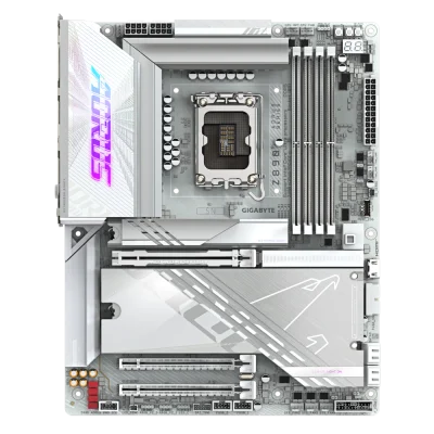 Gigabyte Z890 AORUS PRO ICE LGA1851 DDR5 ATX Motherboard, 4 x DDR5 DIMM Up to 256 GB, 5x M.2, 4x SATA, Wi-Fi 7 & BT 5.4, White | Z890 AORUS PRO ICE