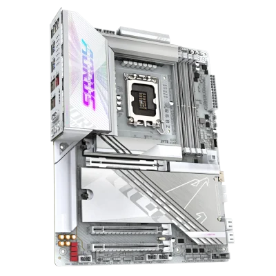 Gigabyte Z890 AORUS PRO ICE LGA1851 DDR5 ATX Motherboard, 4 x DDR5 DIMM Up to 256 GB, 5x M.2, 4x SATA, Wi-Fi 7 & BT 5.4, White | Z890 AORUS PRO ICE